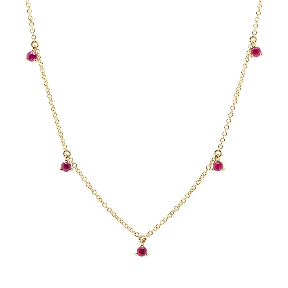 0.36CT 14K Y/G RUBY NECKLACE