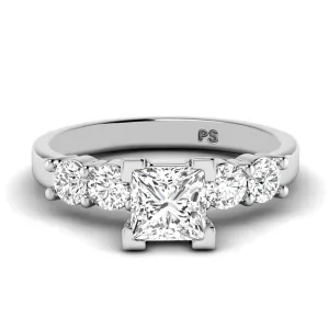 0.95-2.10 CT Round & Princess Cut Diamonds - Engagement Ring