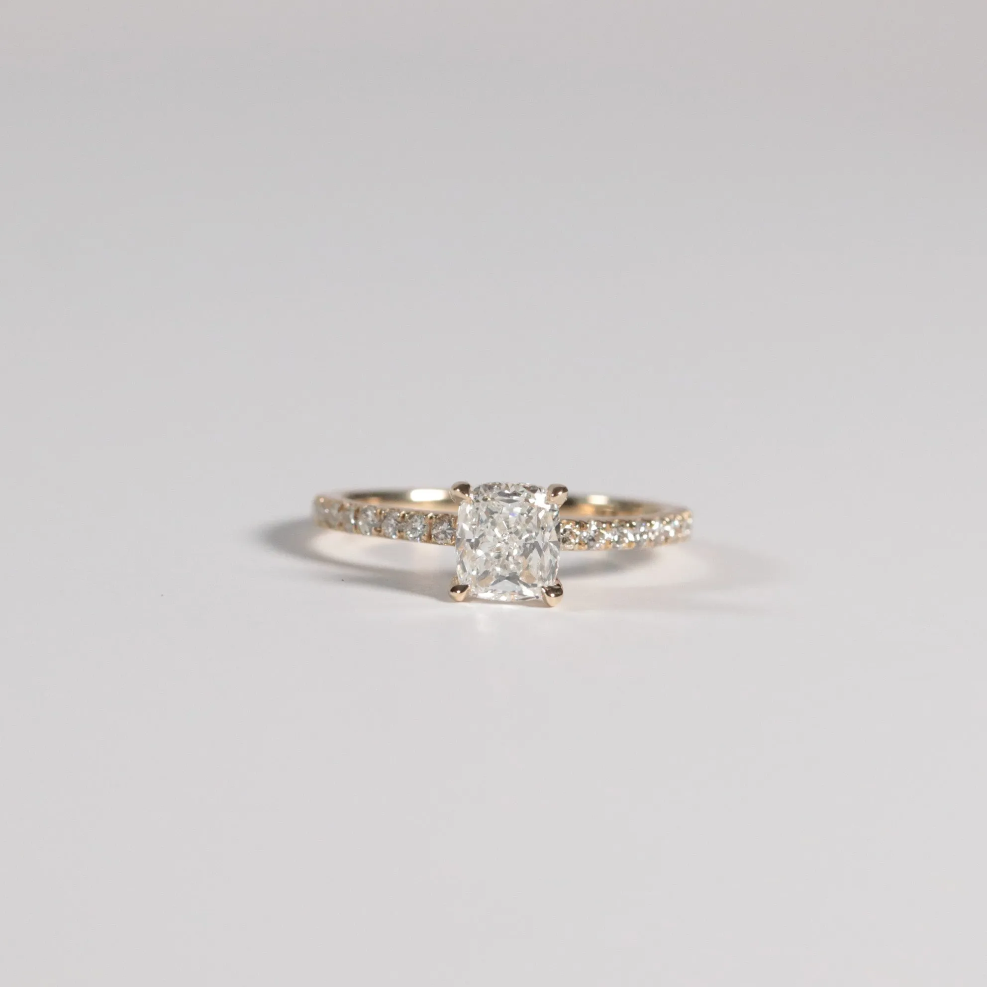 1.05 Cushion Solitaire with Accented Band