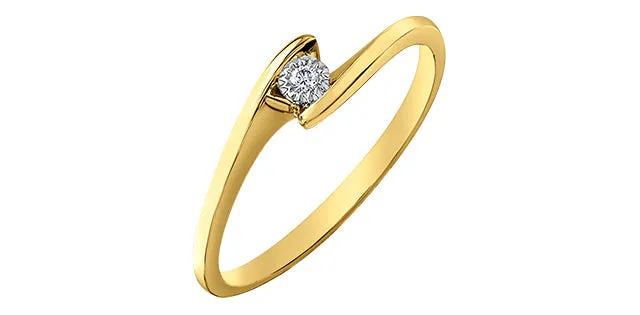 10K Yellow/White Gold " ILLUMINAIRE" Diamond Promise Ring