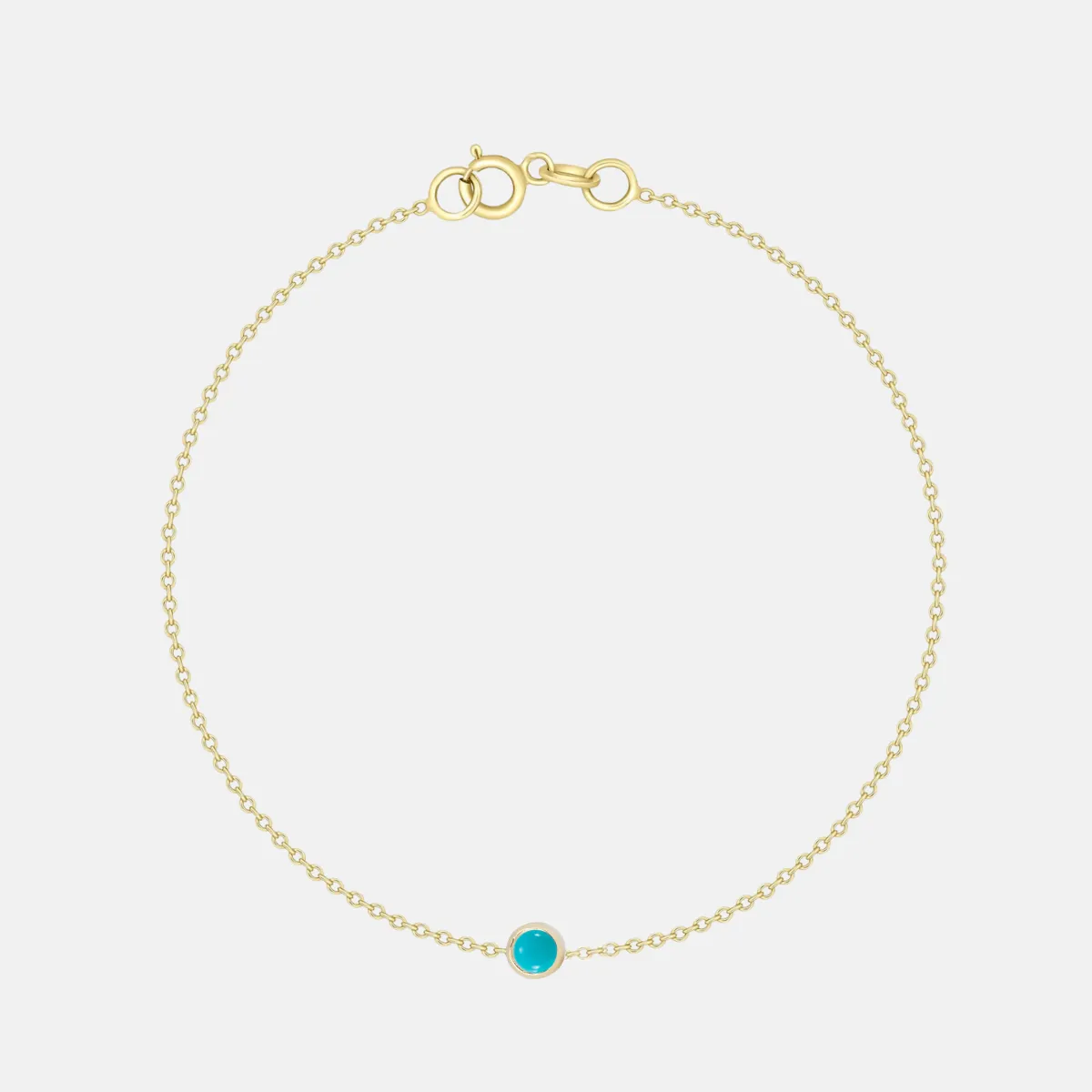 14K Gold 1 Birthstone Charm Bracelet