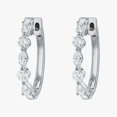 14K H-I/SI Multi Shape Diamond Hoops