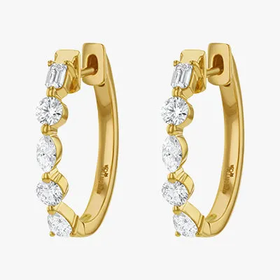 14K H-I/SI Multi Shape Diamond Hoops