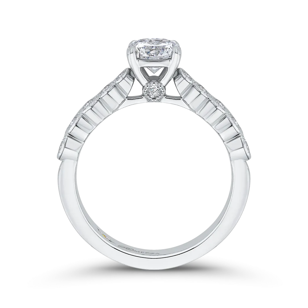 14K White Gold Round Cut Diamond Engagement Ring