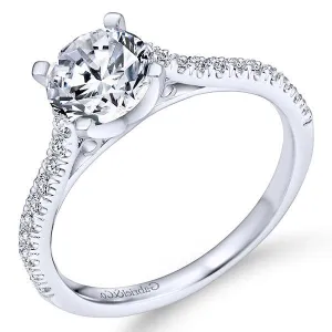 14k White Gold Round Engagement Ring - ER7224W44JJ