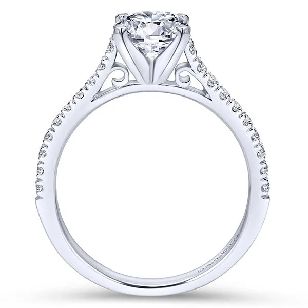 14k White Gold Round Engagement Ring - ER7224W44JJ