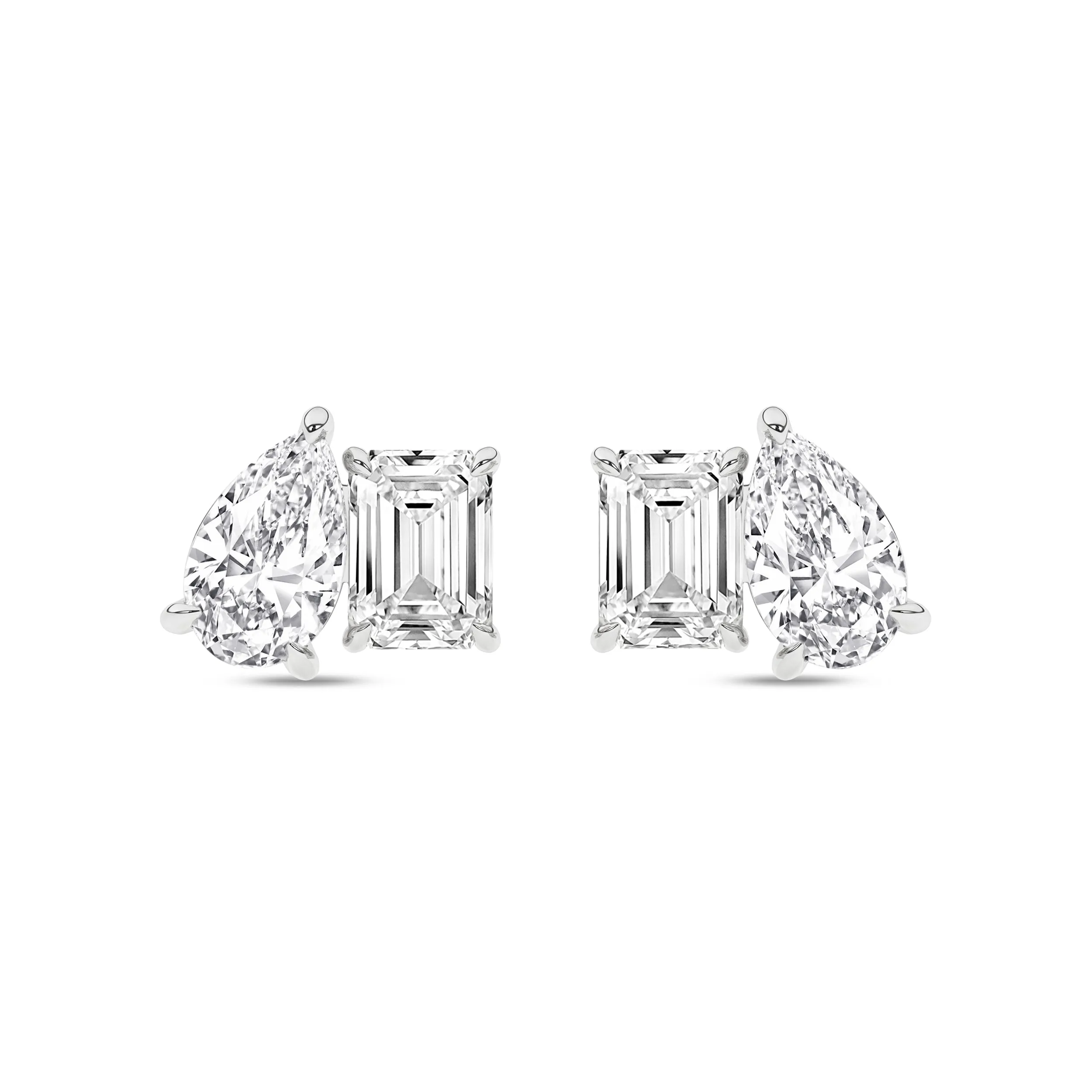 14K Yellow Four Prong Set Lab Grown Diamond Stud Earrings