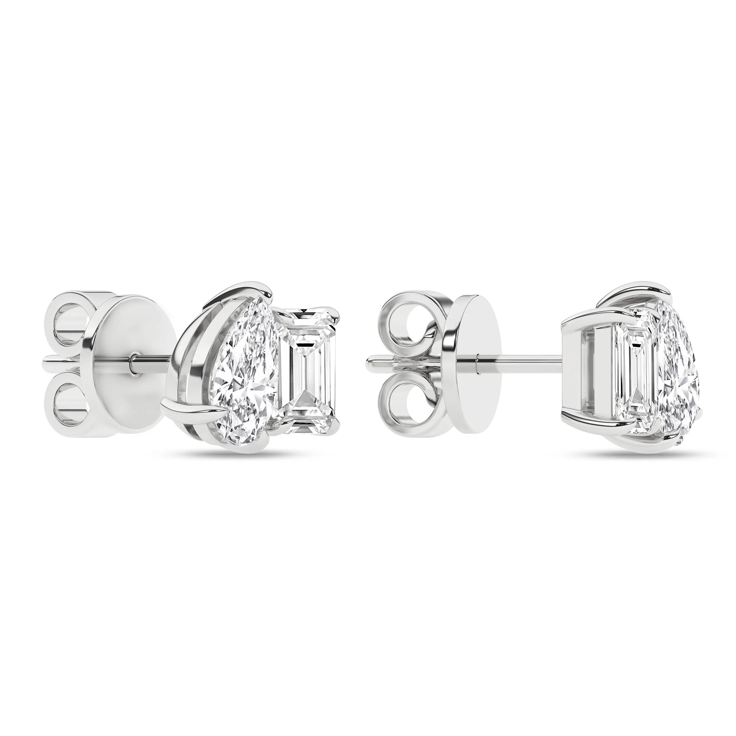 14K Yellow Four Prong Set Lab Grown Diamond Stud Earrings