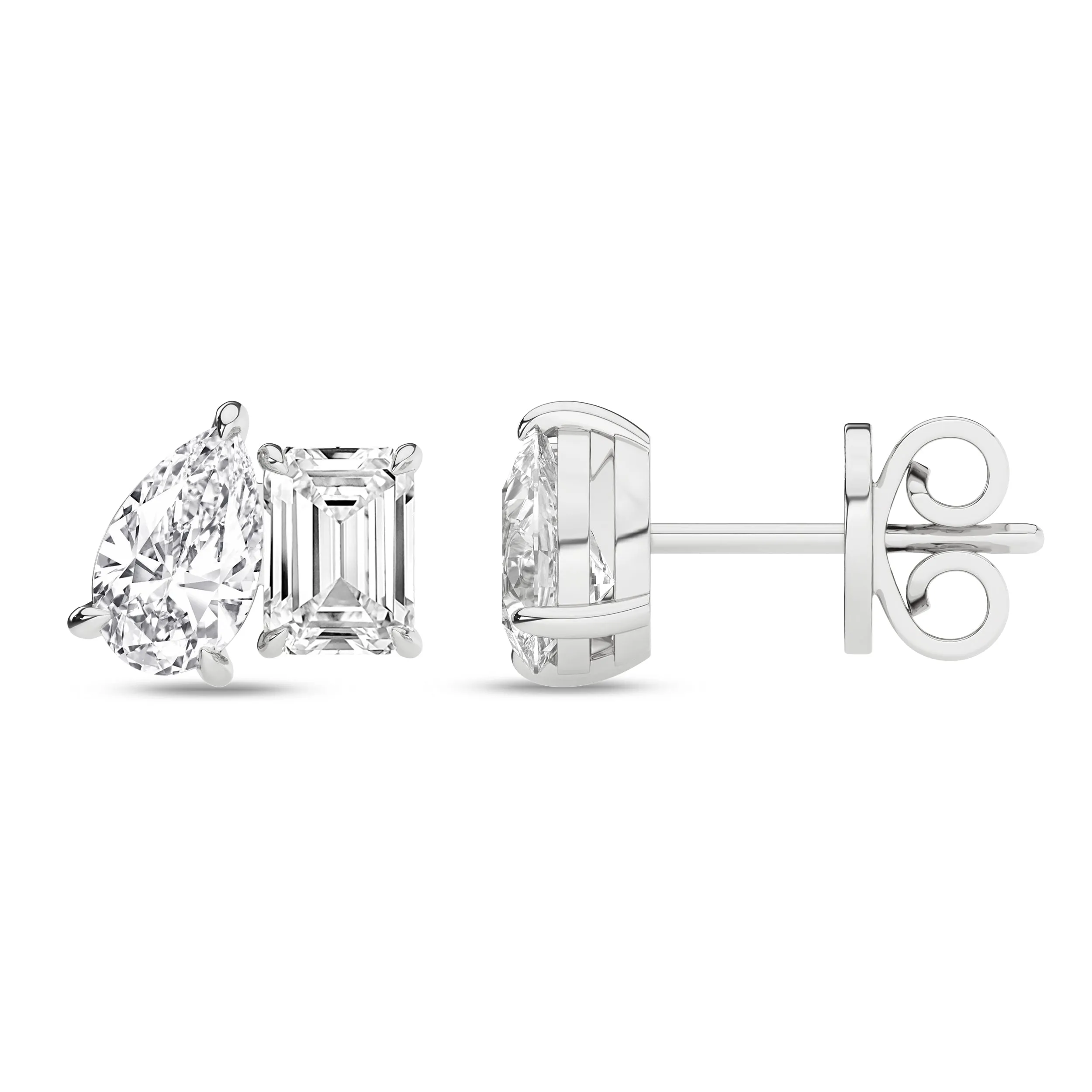 14K Yellow Four Prong Set Lab Grown Diamond Stud Earrings