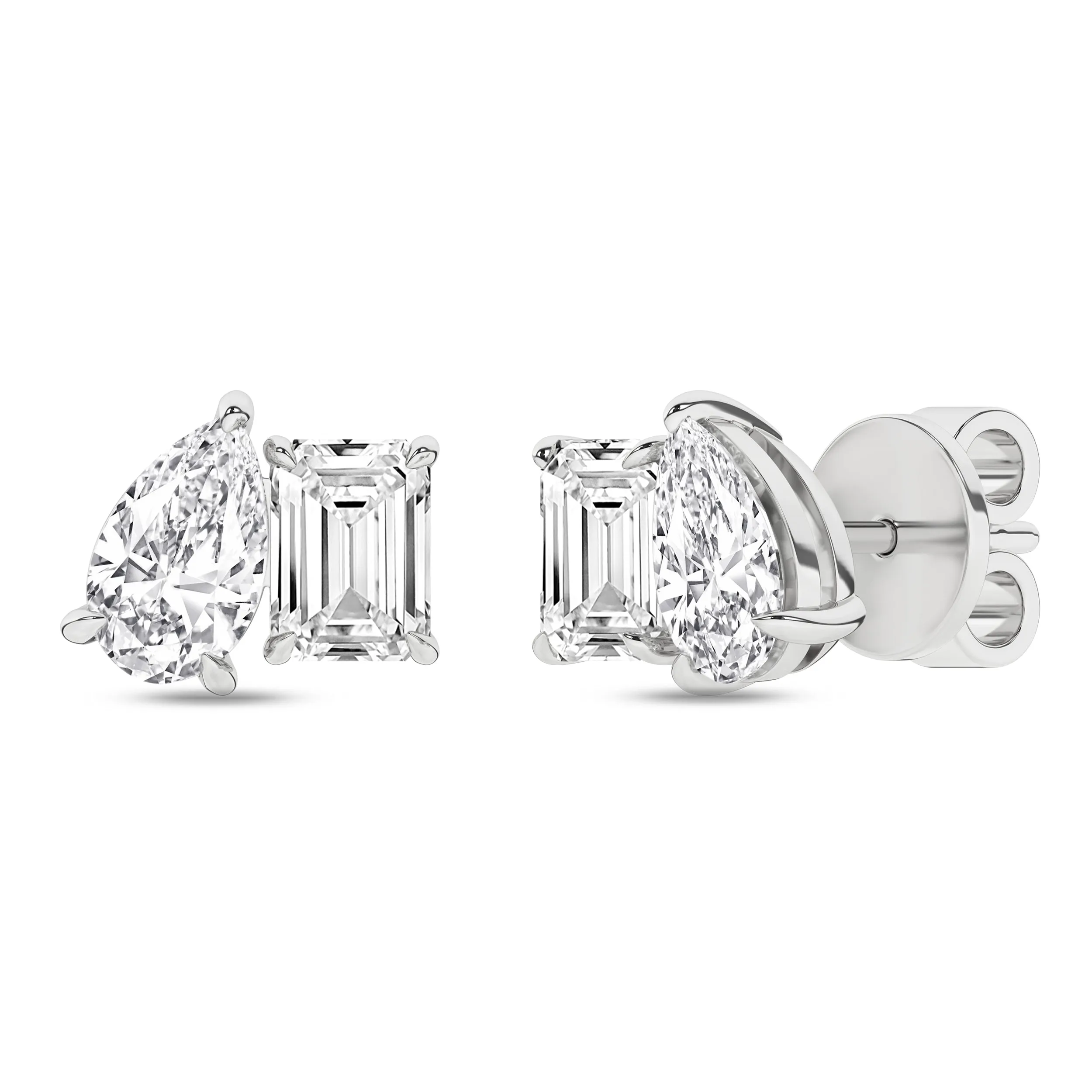 14K Yellow Four Prong Set Lab Grown Diamond Stud Earrings