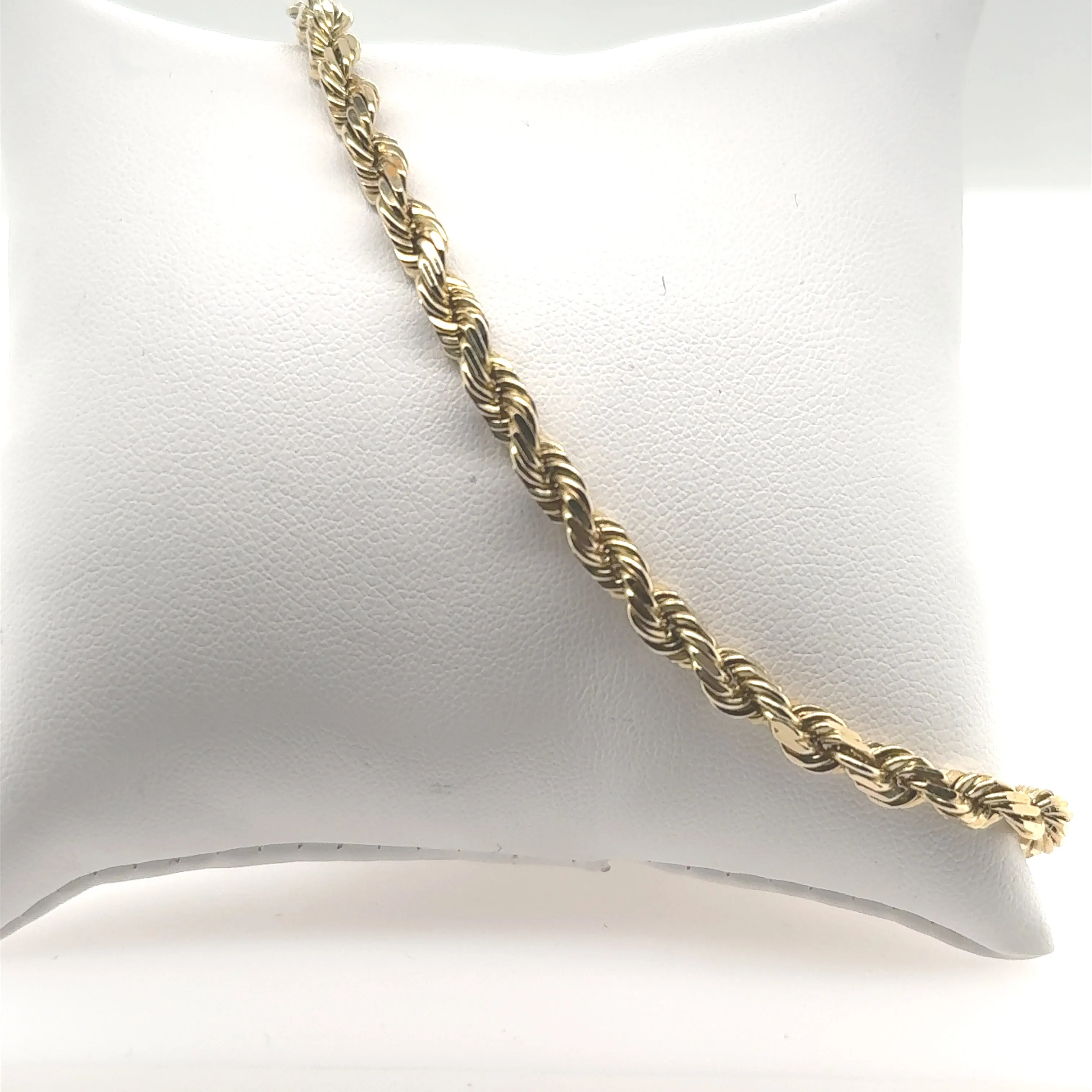 14K Yellow Gold Diamond Cut Rope Bracelet