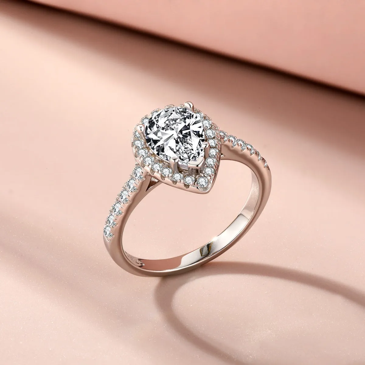 1.5 Carat Pear Halo Engagement Ring