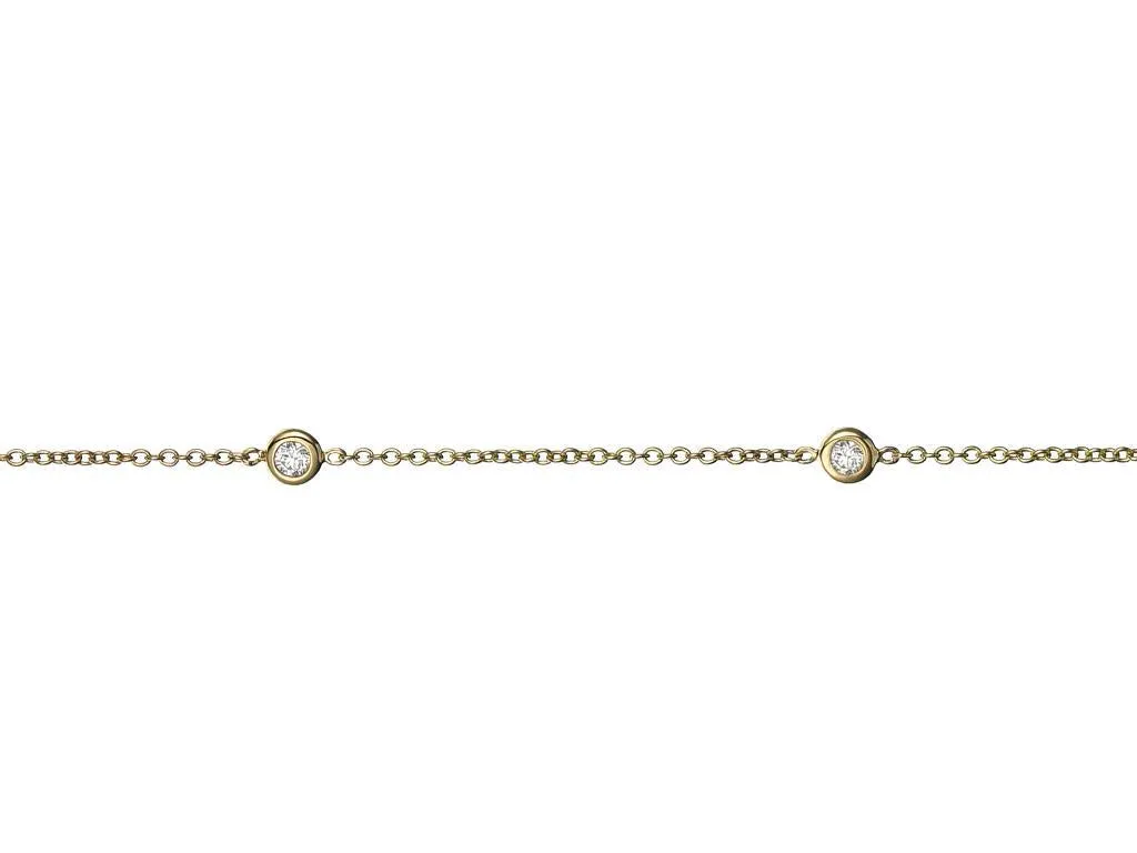 18ct Yellow Gold 0.14ct Diamond Trilogy Bracelet