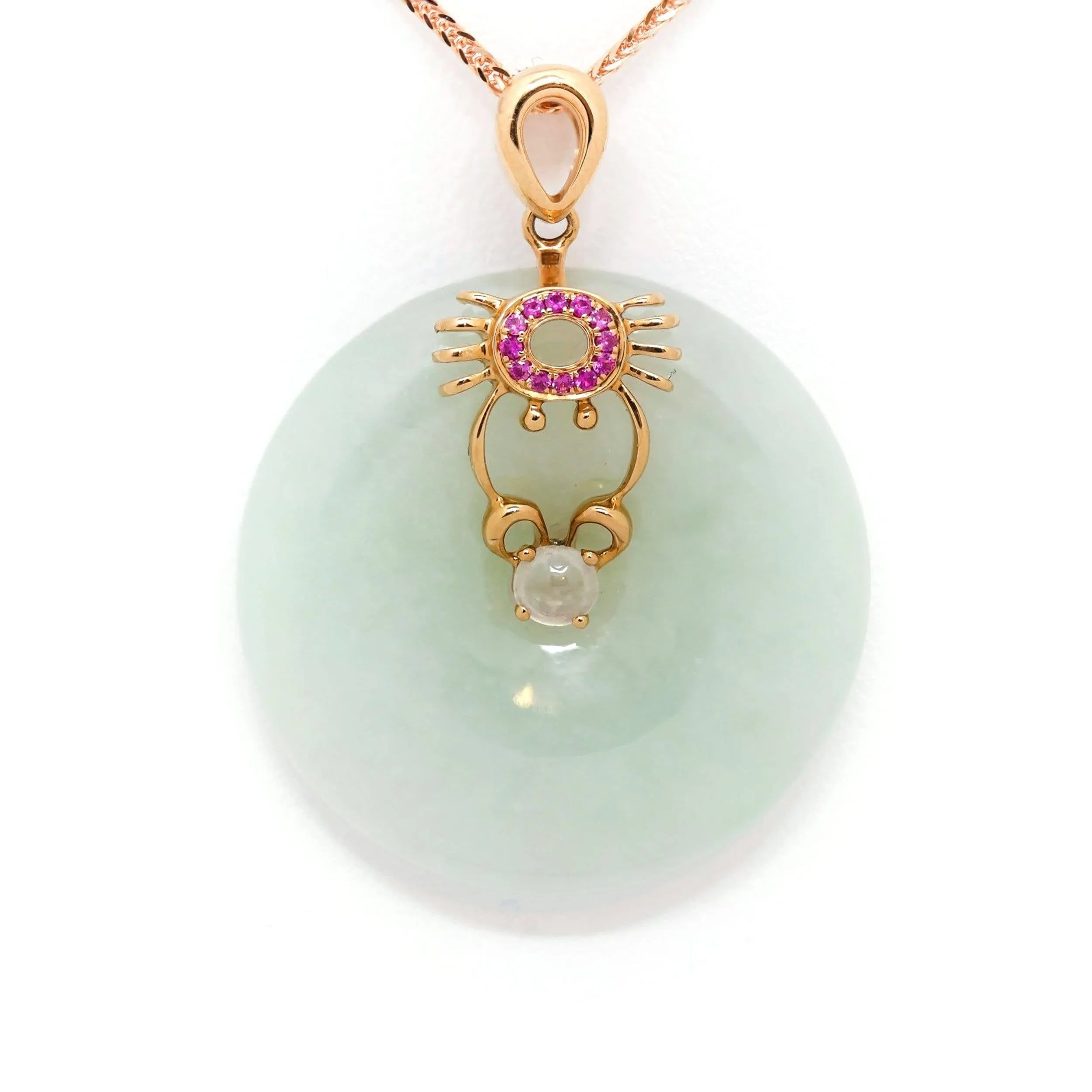 18k Rose Gold Jade Jadeite Constellation Horoscope (Cancer) Necklace