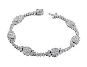 18k White Gold Tension Set Diamond Bracelet