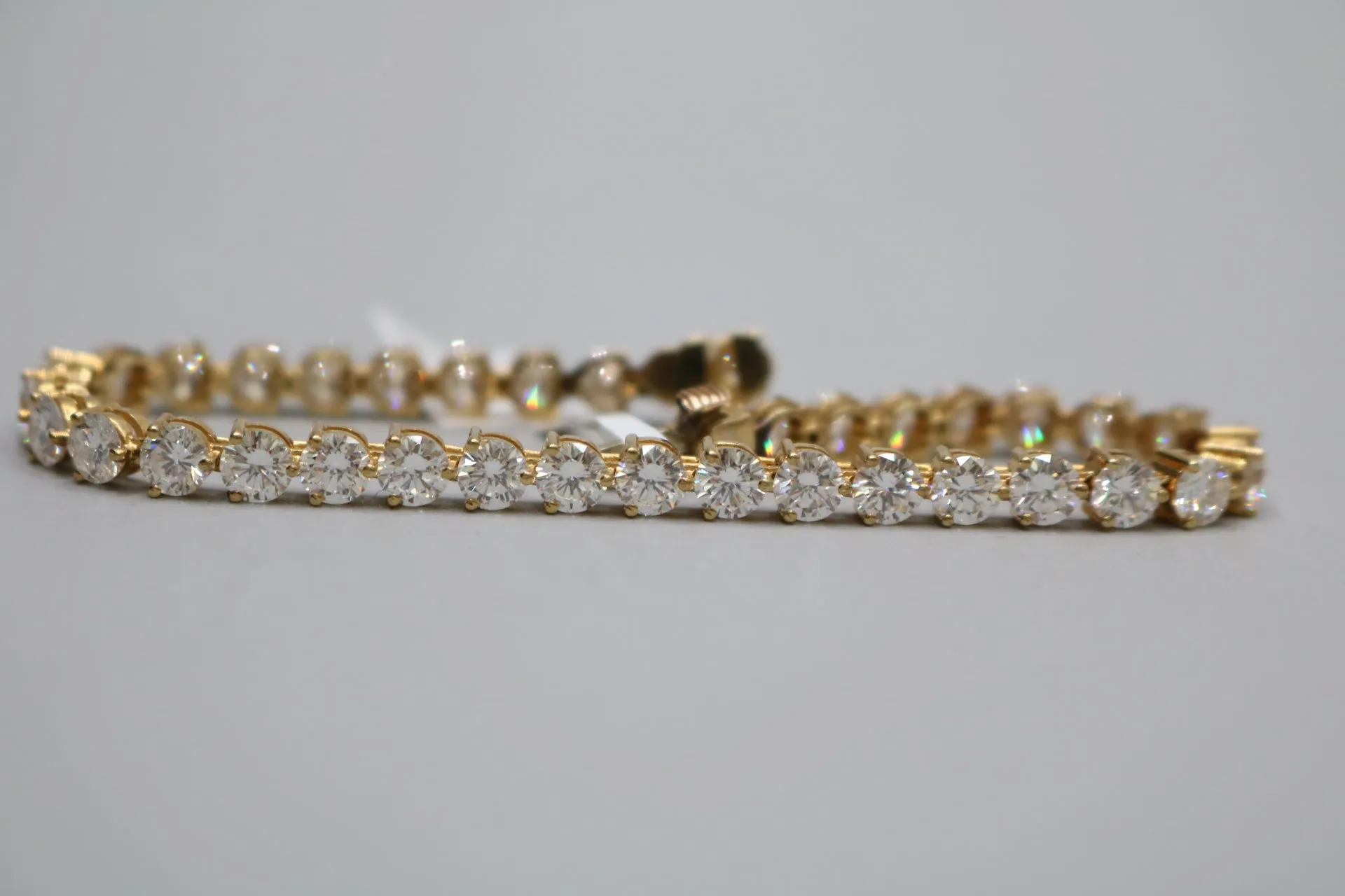 18K Yellow Gold Diamond Tennis Bracelet (10.30 CTTW) (Clearance!) (Local Purchase Only)