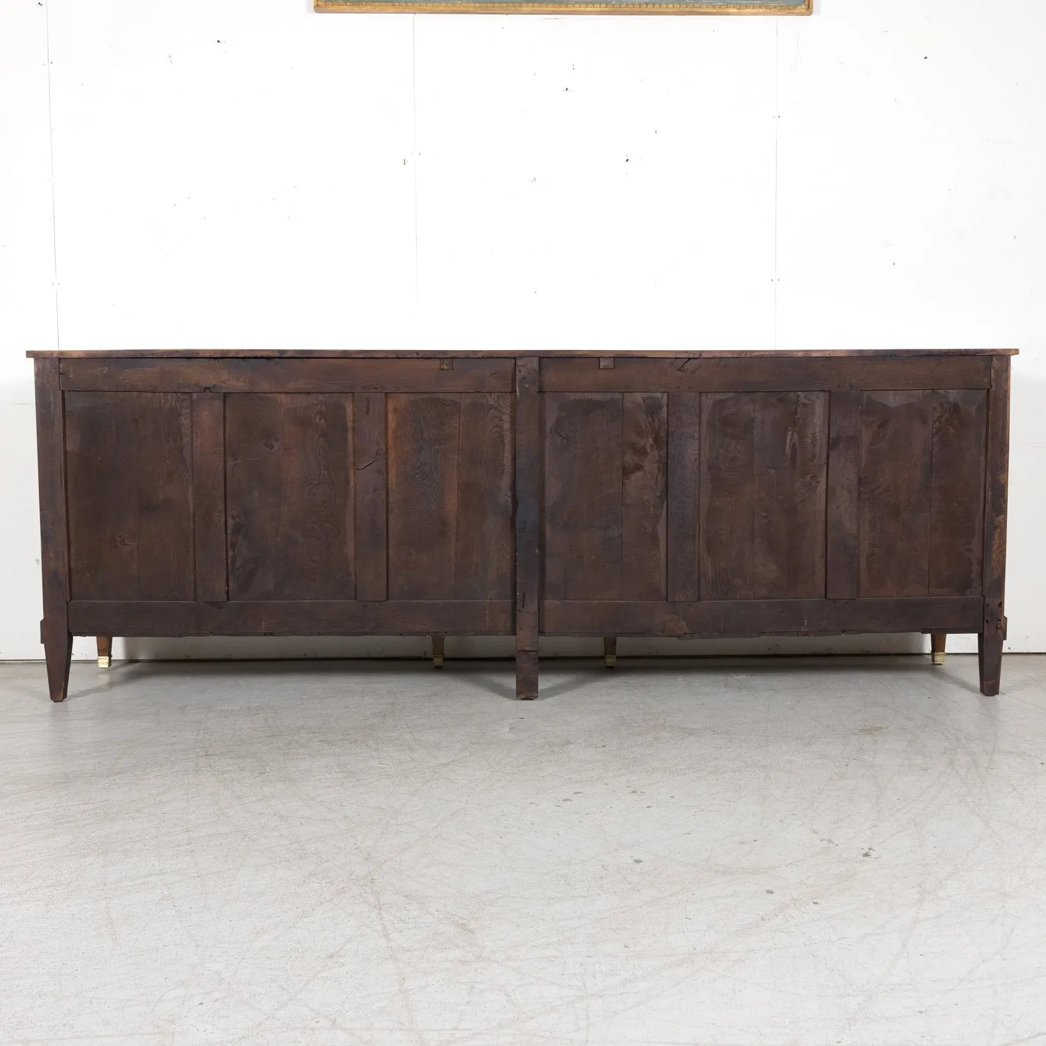 19th Century French Louis XVI Style Cherry Enfilade Buffet with Fruitwood Inlay