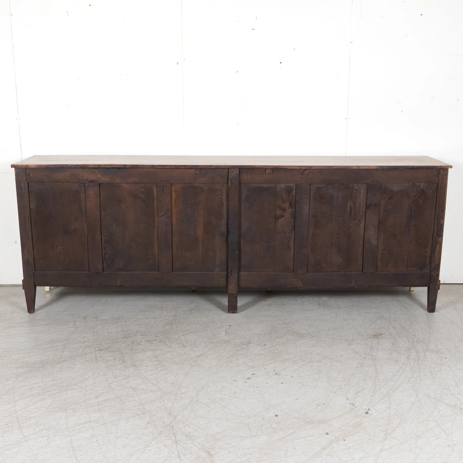 19th Century French Louis XVI Style Cherry Enfilade Buffet with Fruitwood Inlay