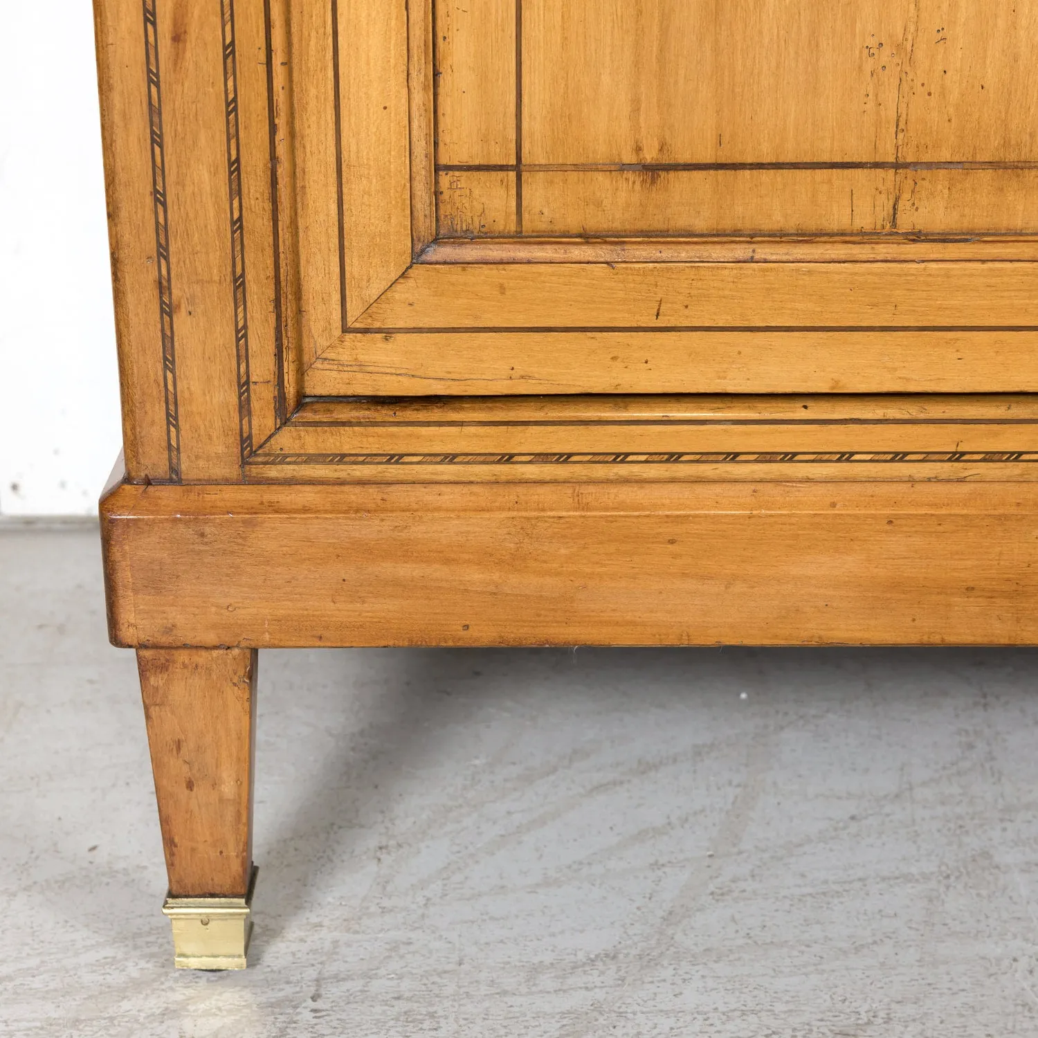 19th Century French Louis XVI Style Cherry Enfilade Buffet with Fruitwood Inlay