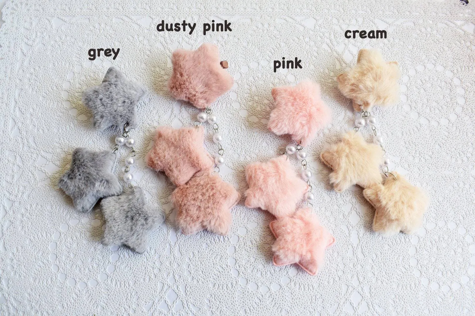 2-Way Fuzzy Star Clips (4 colors)