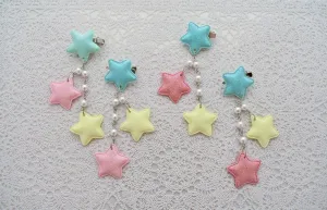 2-Way Multi Pastel Star Clips (4 colors)