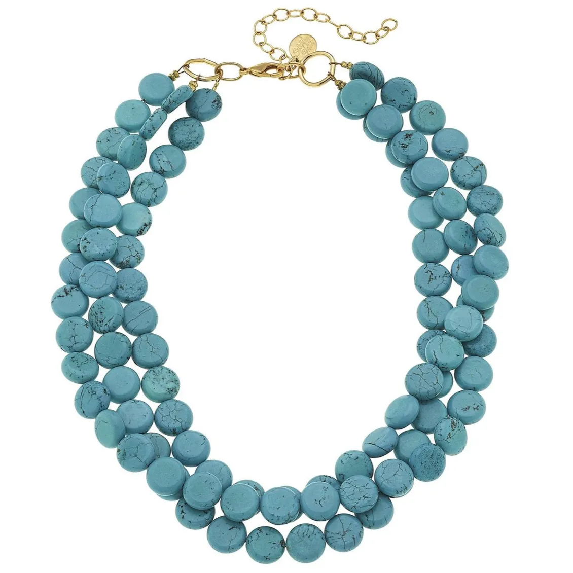 3-Strand Turquoise Gold Necklace