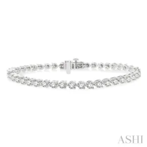 4.00CT RDDM 3 PRONG BRACELET WG 14K-G*