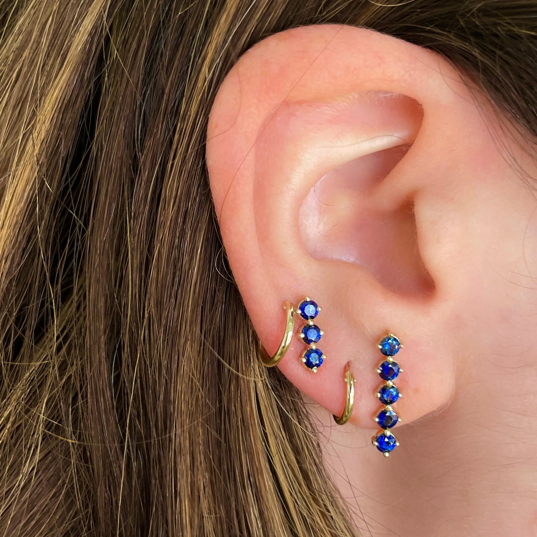 5 Sapphire Stud Earrings