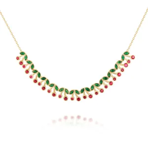 925 Silver Cherry Stacking Short Necklace