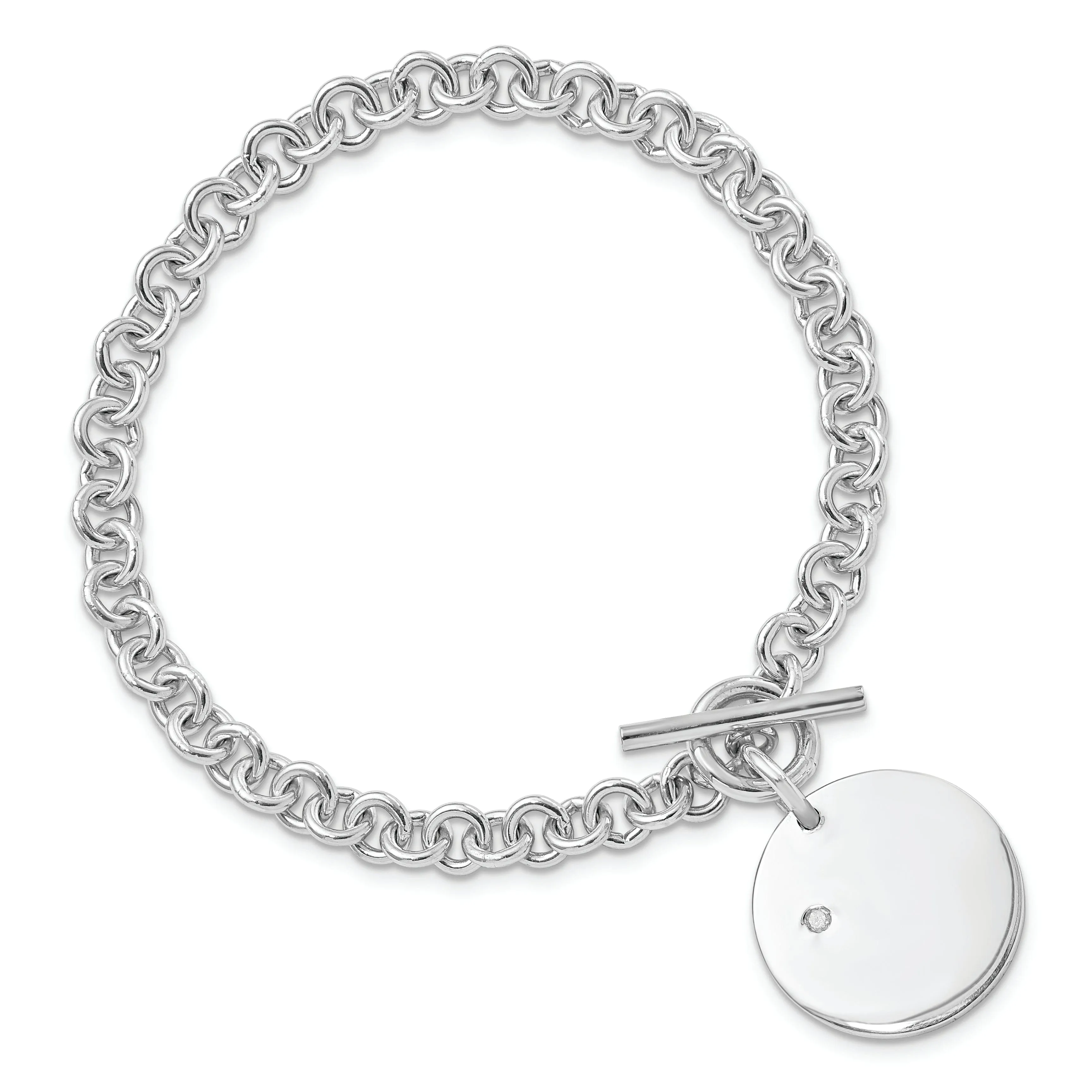 925 Sterling Silver 0.3-ct Diamond Disc Bracelet