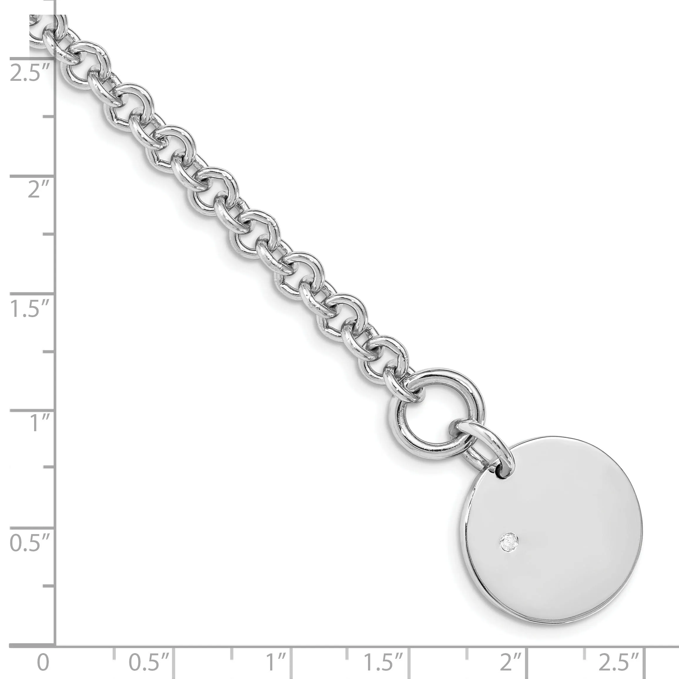 925 Sterling Silver 0.3-ct Diamond Disc Bracelet