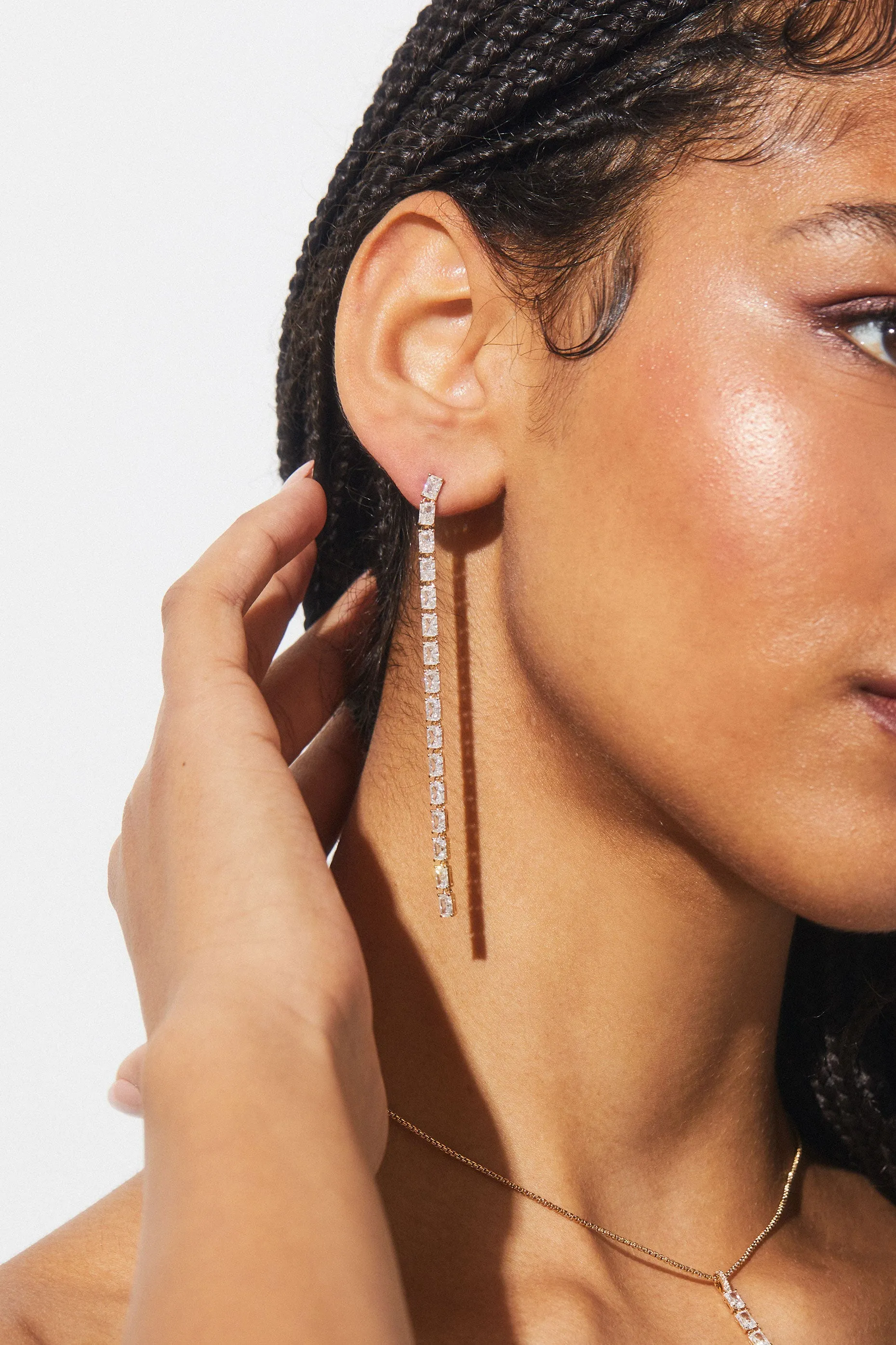 A LA CARTE CZ LONG LINEAR EARRINGS