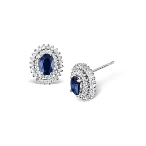 Acotis Diamonds 9K White Gold 0.51ct Diamond Sapphire Earrings F2263