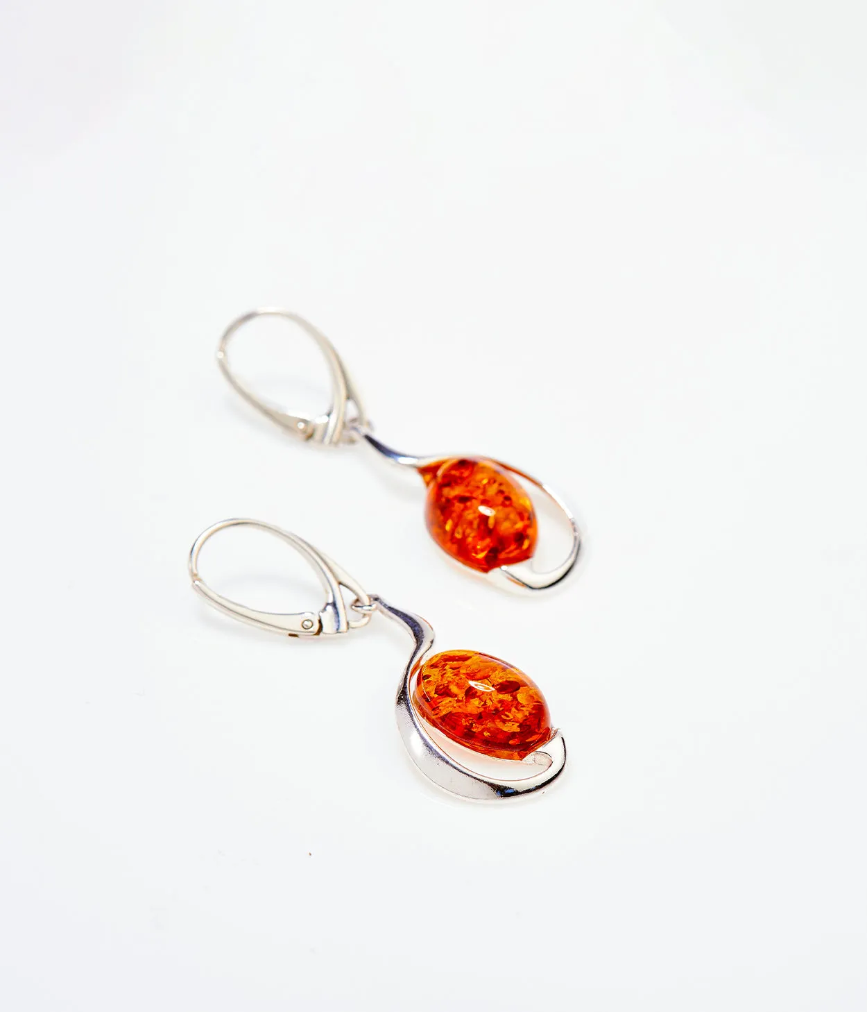 Amber Sunrise Earrings - Genuine Baltic Amber & Sterling Silver | Elegant Horizon Collection