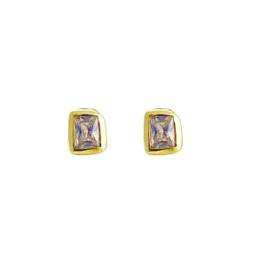 Andromeda Emerald Cut Diamond Stud Earrings