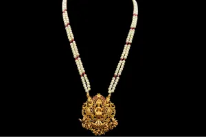 Antique Laxmi Pendant Set With Pearls Necklace By Asp Fashion Jewellery