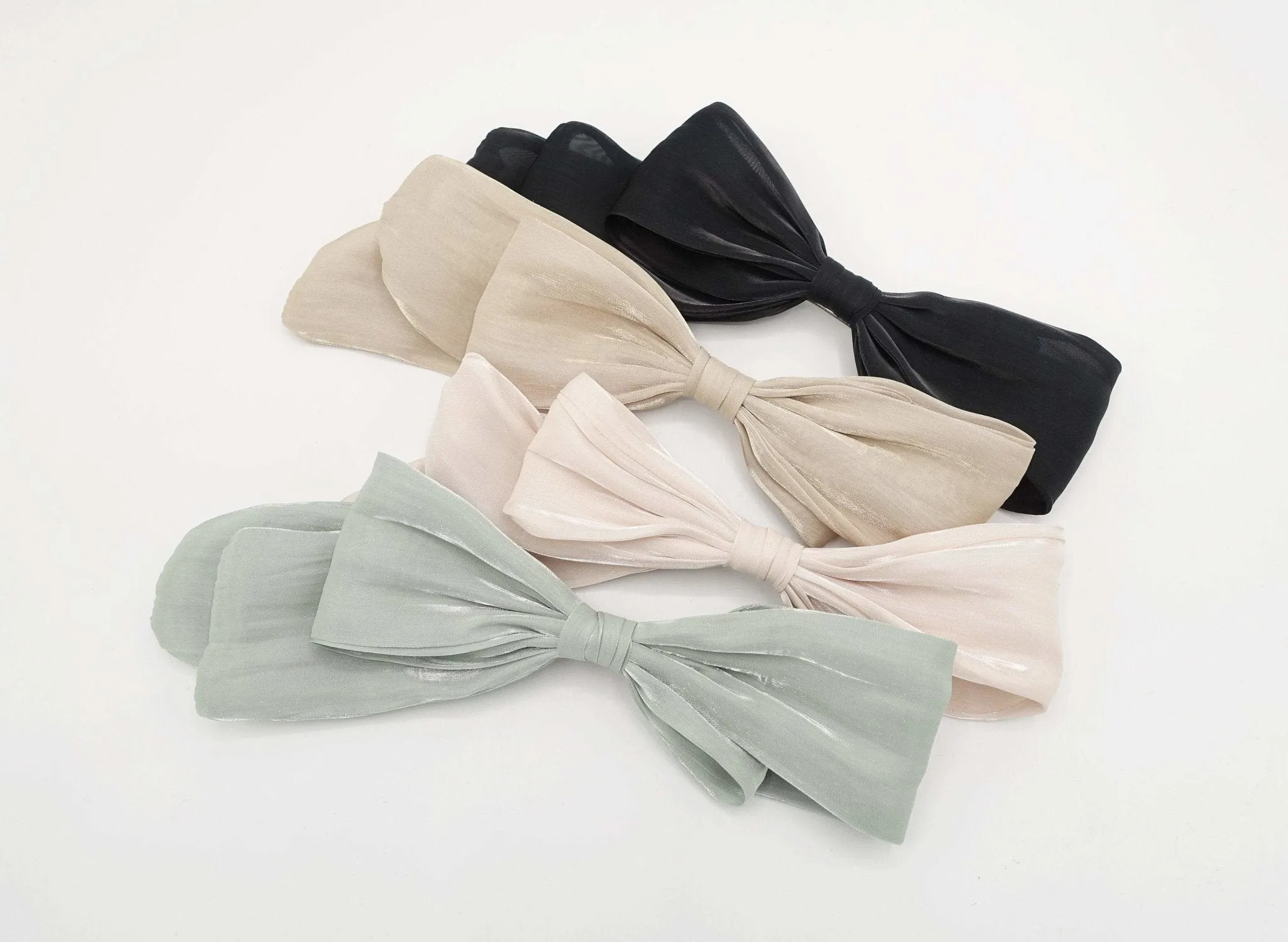 asymmetric organza hair bow stylish hair accessory for women