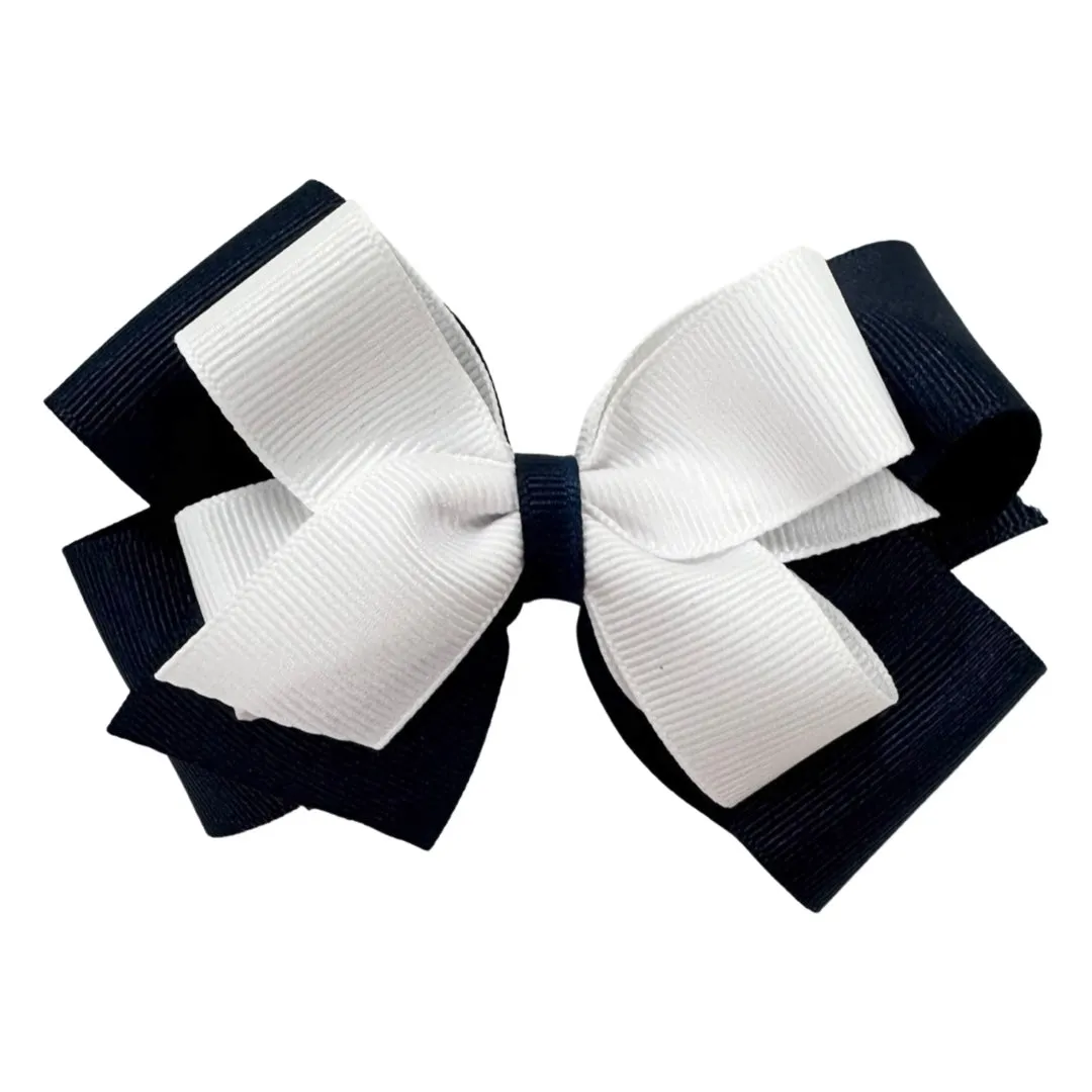 Basically Bows & Bowties Medium 2 Layer Grosgrain Hair Bow on French Barrette