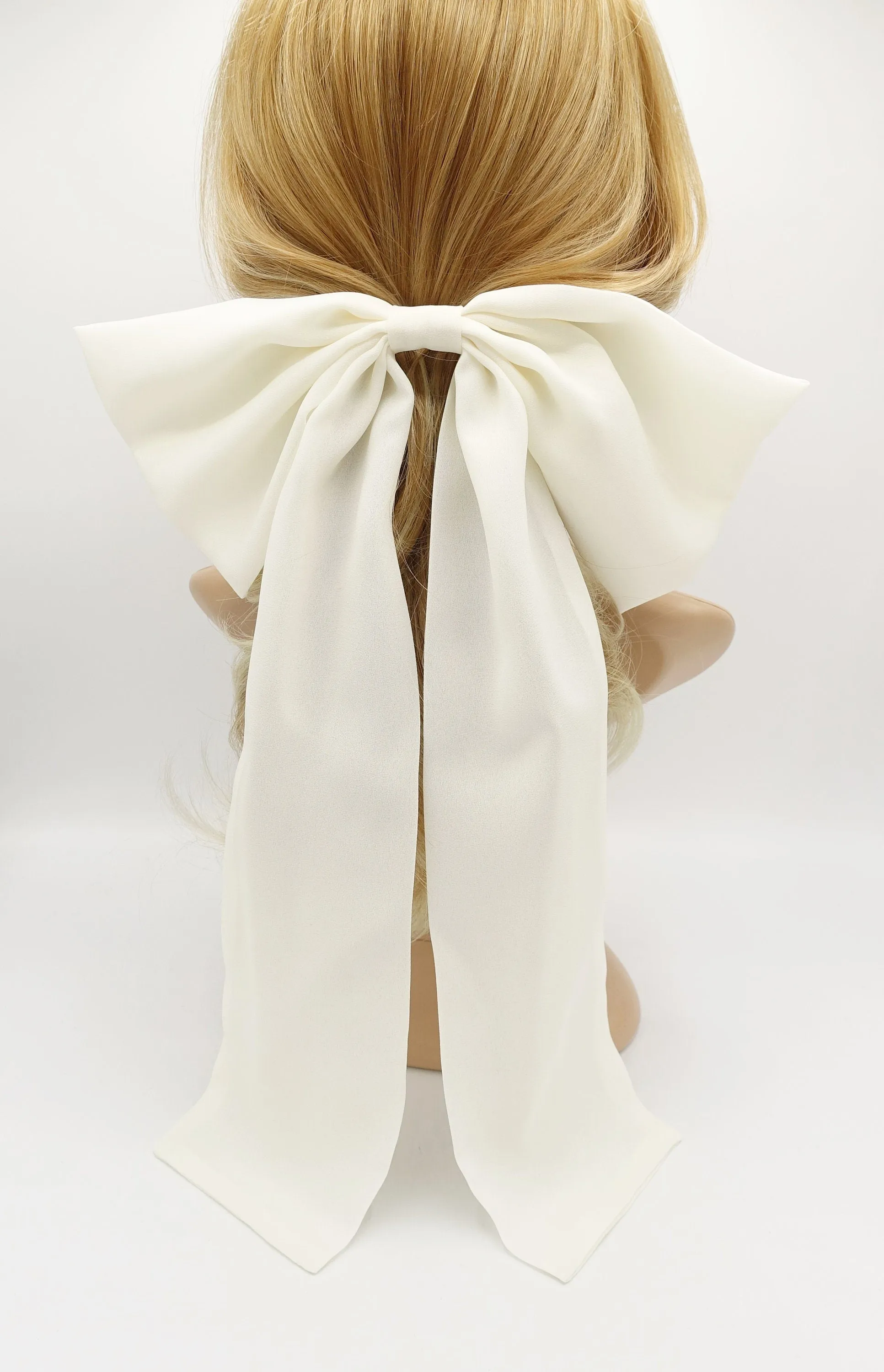 big chiffon hair bow  Goddess bridal hair bow for women