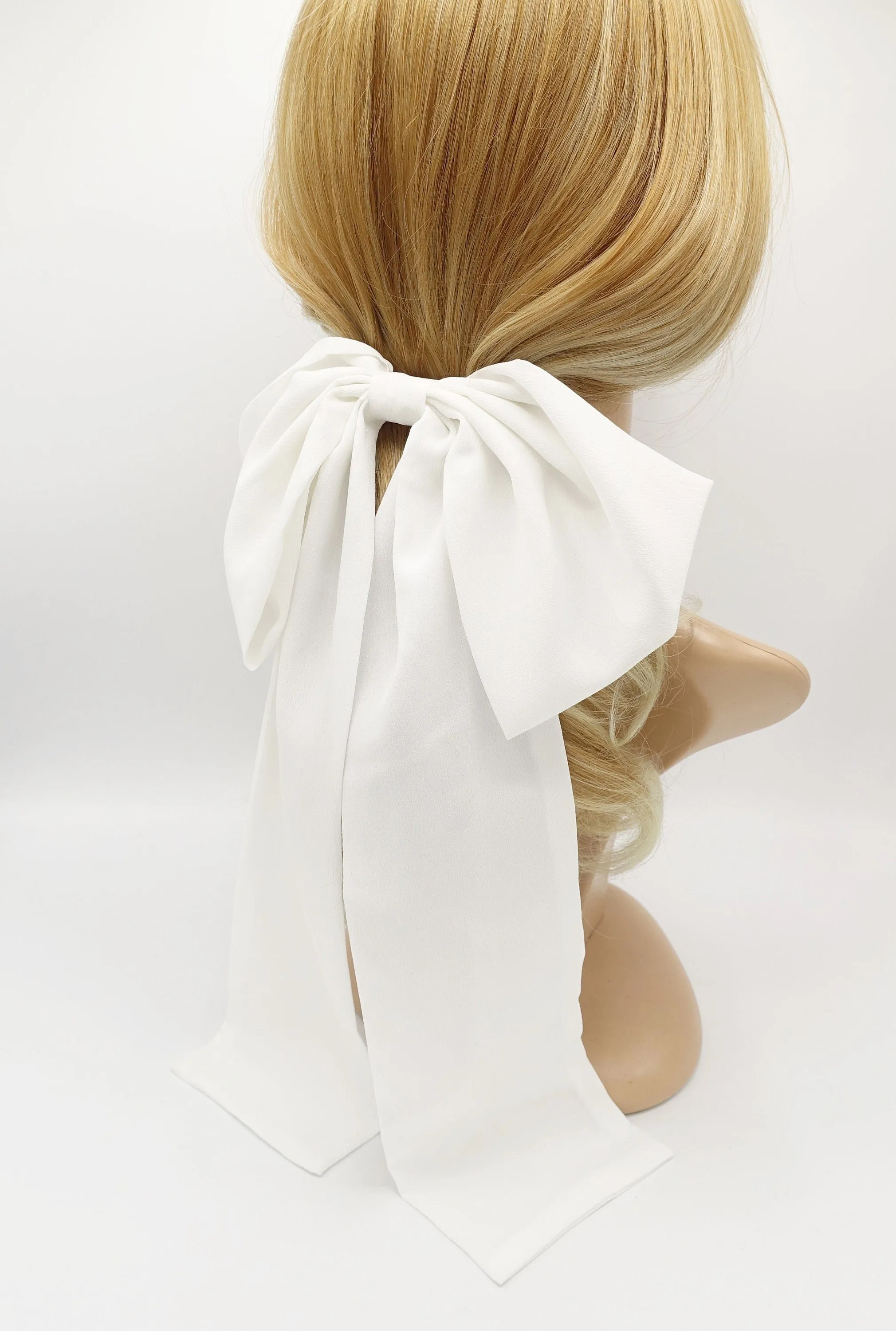 big chiffon hair bow  Goddess bridal hair bow for women