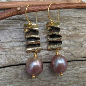 Big Pink Edison Pearl Earrings