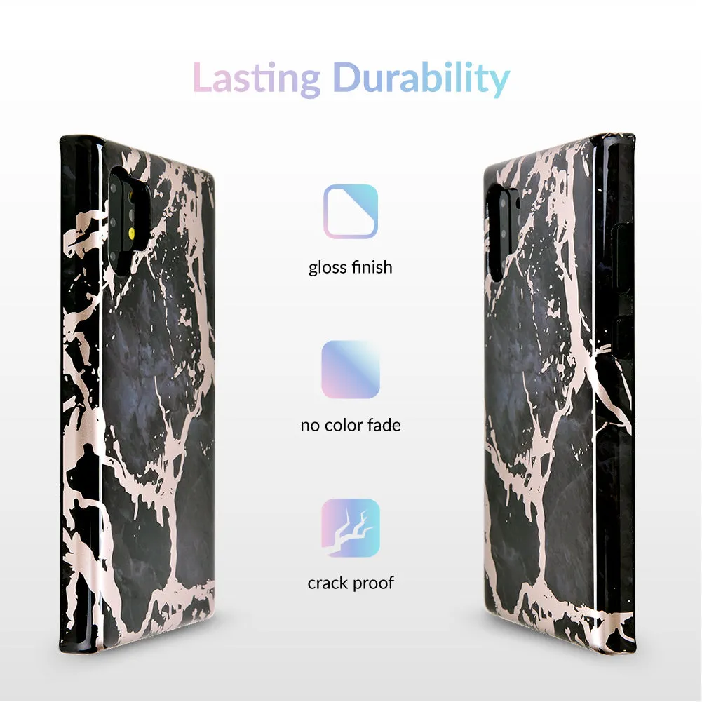 Black Marble Rose Gold Chrome Samsung Galaxy Case