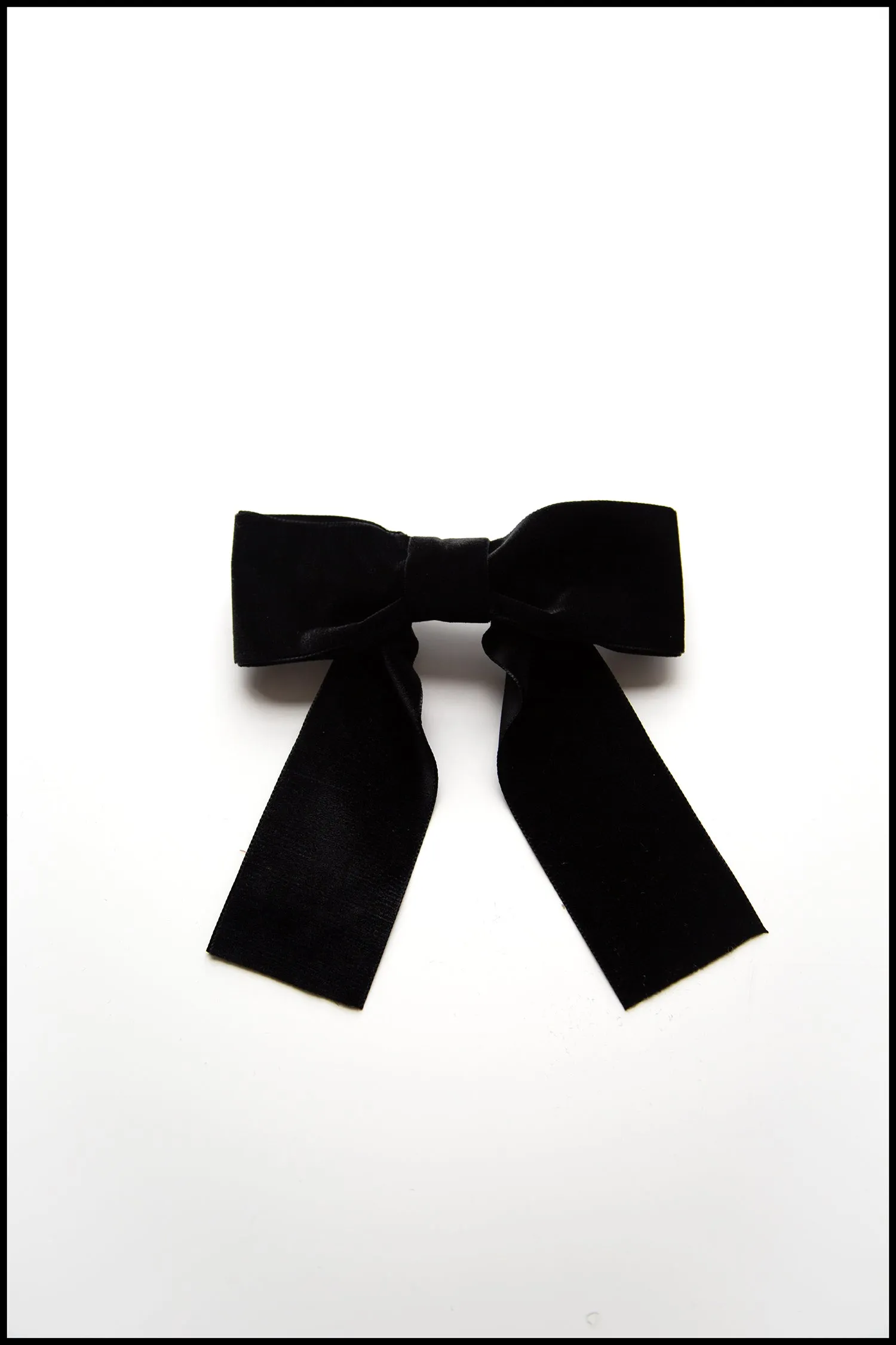 Black Velvet Hair Bow Barrette