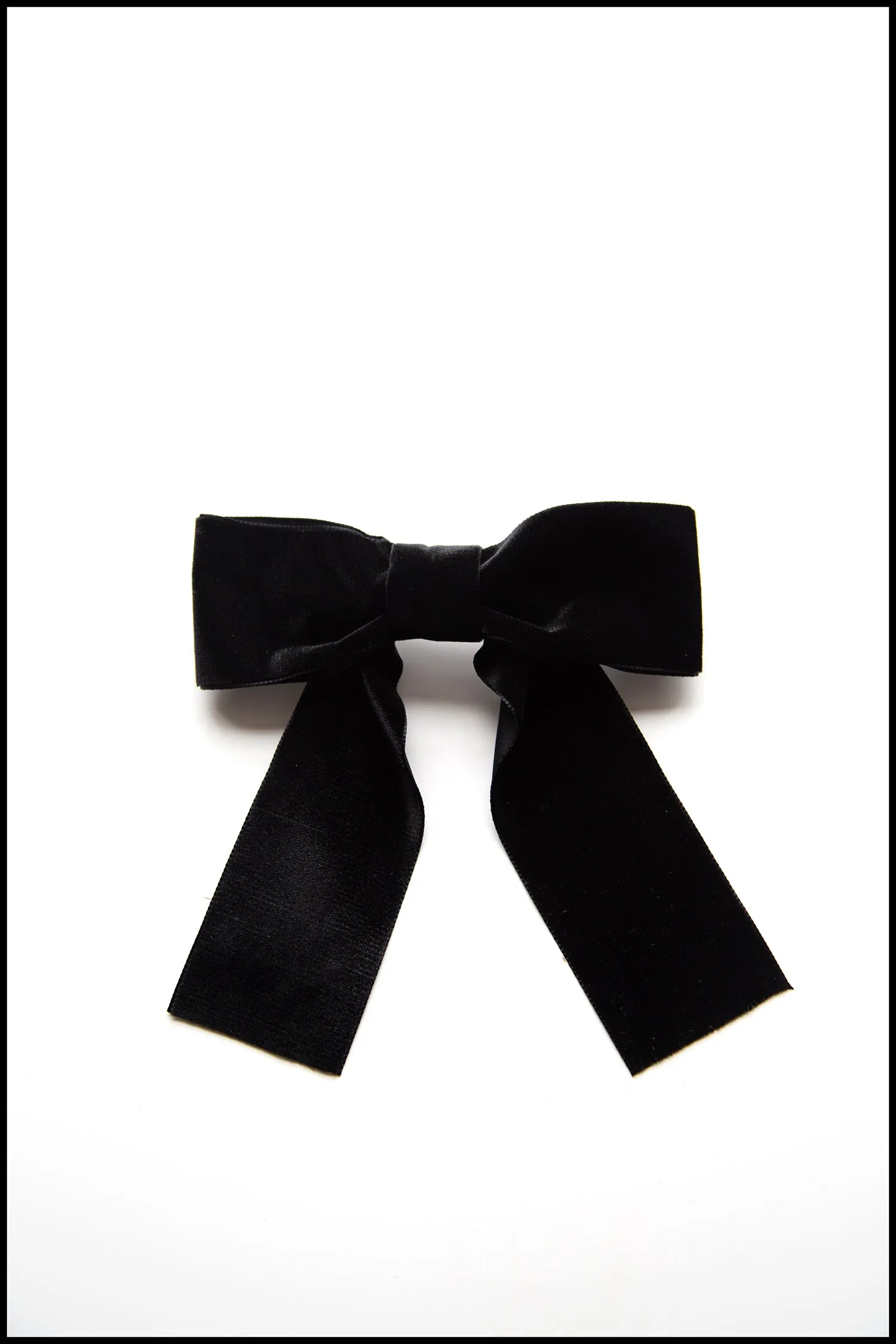 Black Velvet Hair Bow Barrette