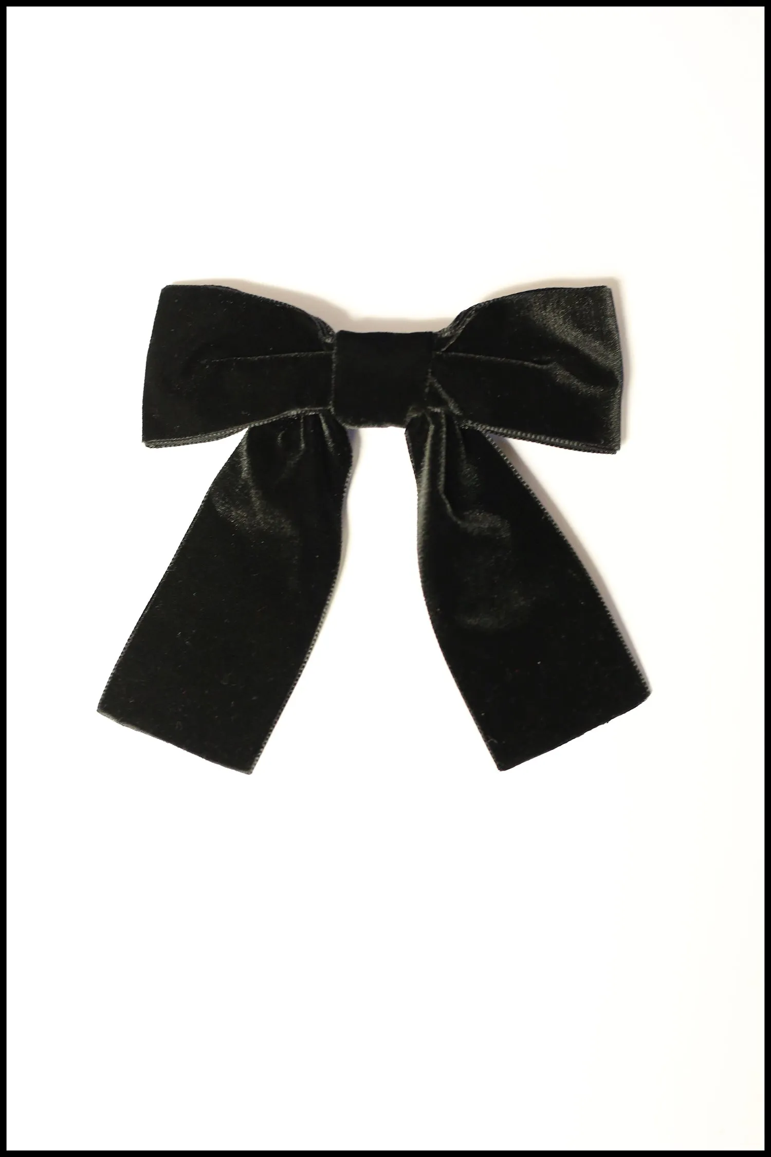 Black Velvet Hair Bow Barrette