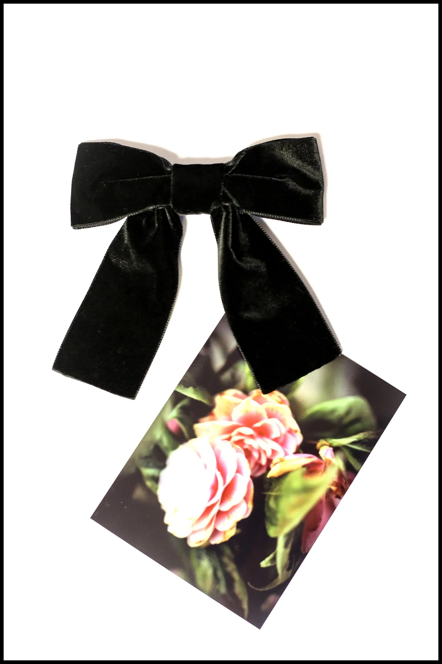 Black Velvet Hair Bow Barrette