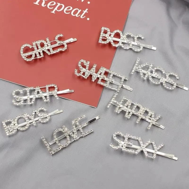 Bling Letter Hairpins