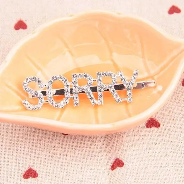 Bling Letter Hairpins