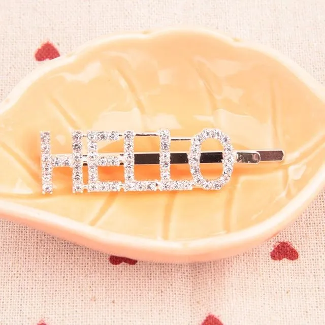 Bling Letter Hairpins