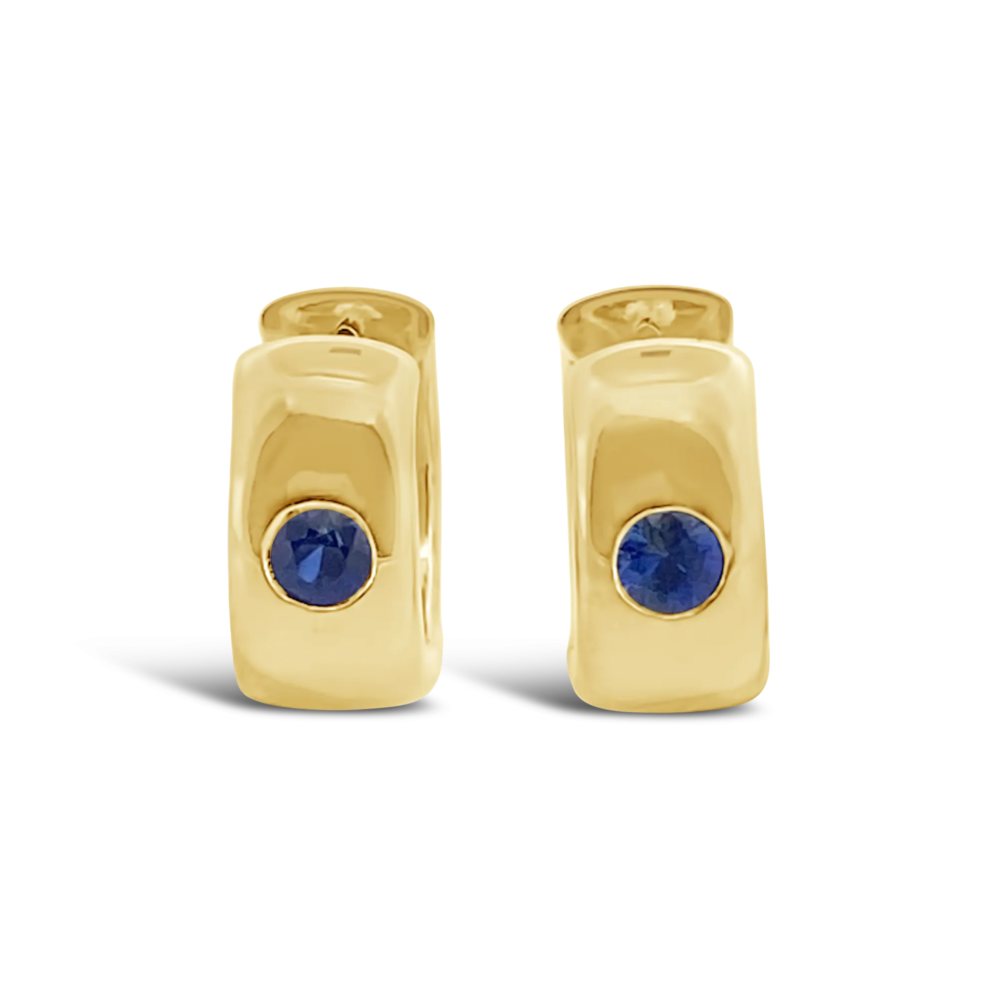 Blue Sapphire Huggie Earrings